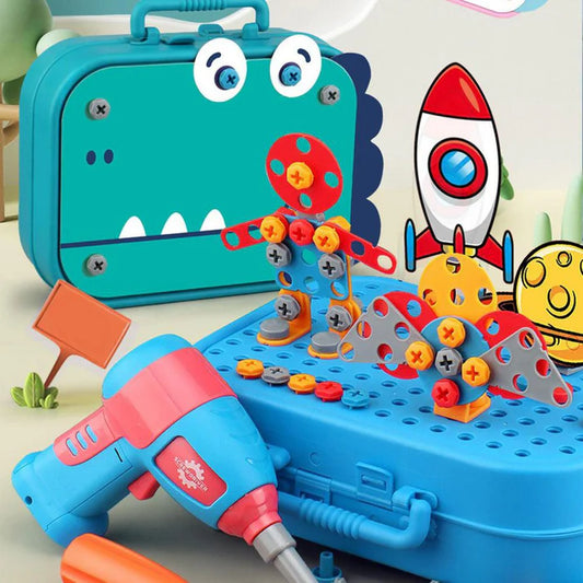 Building Toy with Screws, Mini Drill and Case - 211 Pieces